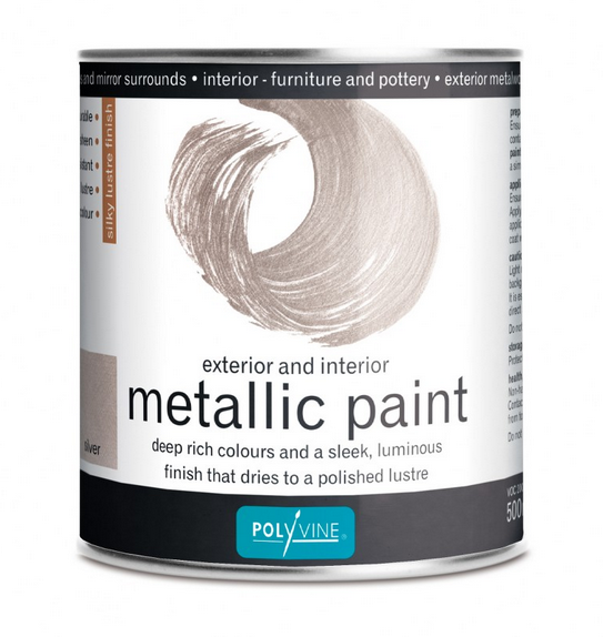 METALLIC PAINT SILVER 500ML POLYVINE 